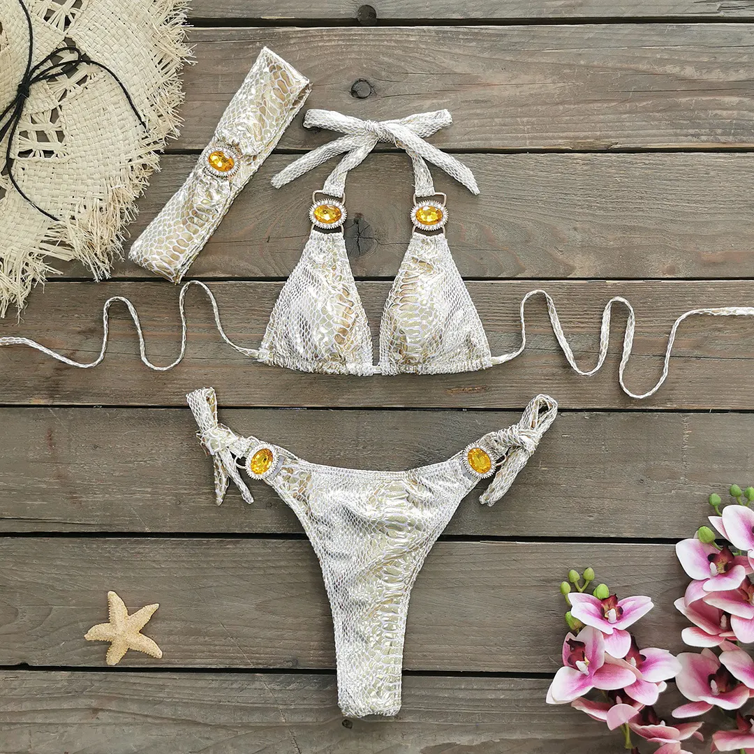 Brownm Three-Point Strap Bikini Split Swimsuit Woman 2025 New Multi-Color Bikini Export