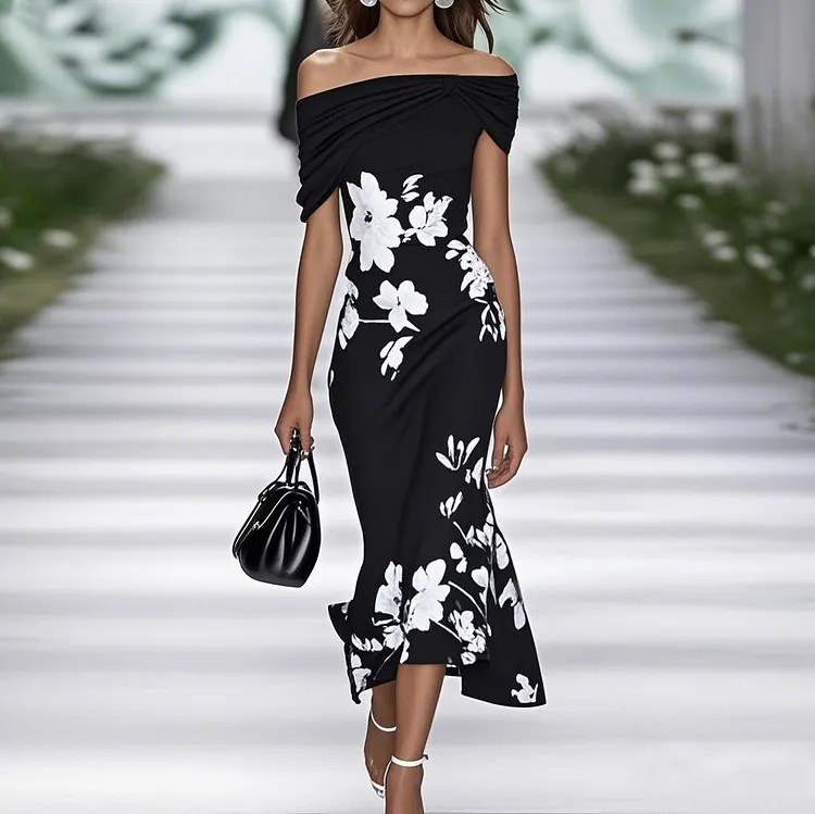 Vintage Spring Summer Floral Printed Elegant Dresses