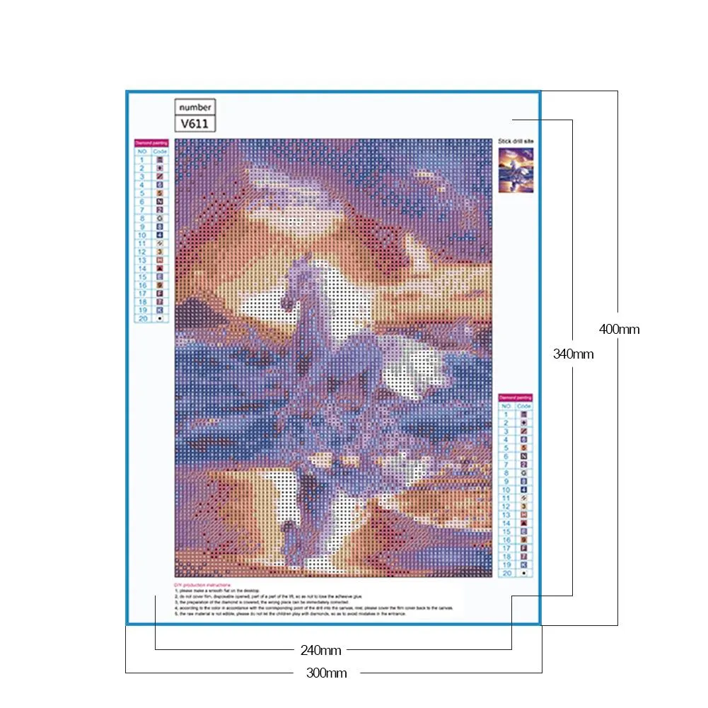Diamond Painting - Full Round Drill - White Horse(30*40cm)