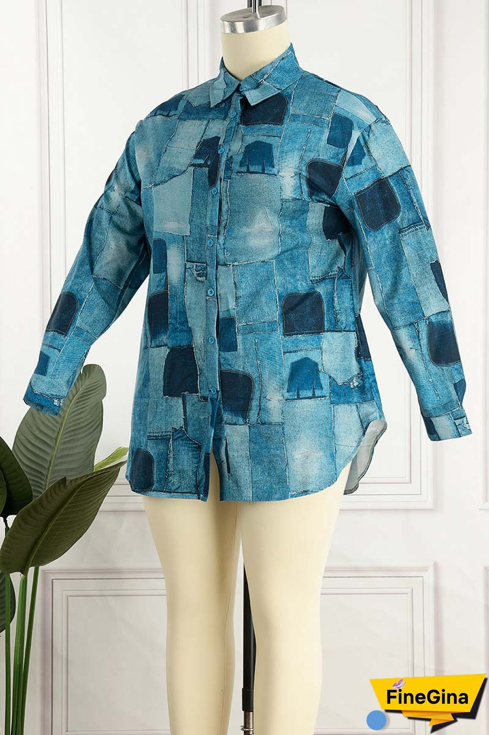 Yellow Sexy Casual Print Printing Shirt Collar Shirt Dress Dresses