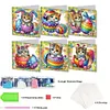 6Pcs Easter Cats - 5D DIY Craft Greeting Card