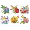 (US Local)6Pcs Diamond Painting Refrigerator Magnets DIY Diamond Art Kits (Dragonfly)