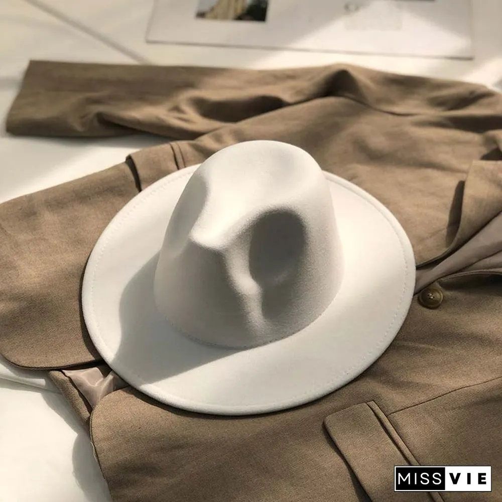Vintage Pure Color Fedora Hat