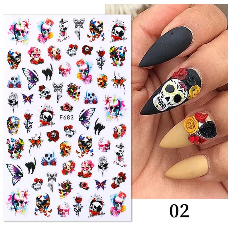 3D Christmas Nail Art Decoration Stickers Sparkly Gold White Colorful  Glitter Geometry Snowflake Winter Slider Nail Foils-Nail Inspo