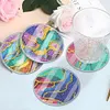 (US Local)[Upgrade]4Pcs Acrylic Special Shape River DIY Waterproof Diamond Painting Coaster