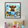 (Stamped/Counted) Bathing Yak And Sunflower-11CT Cross Stitch 40*40cm/15.75*15.75in
