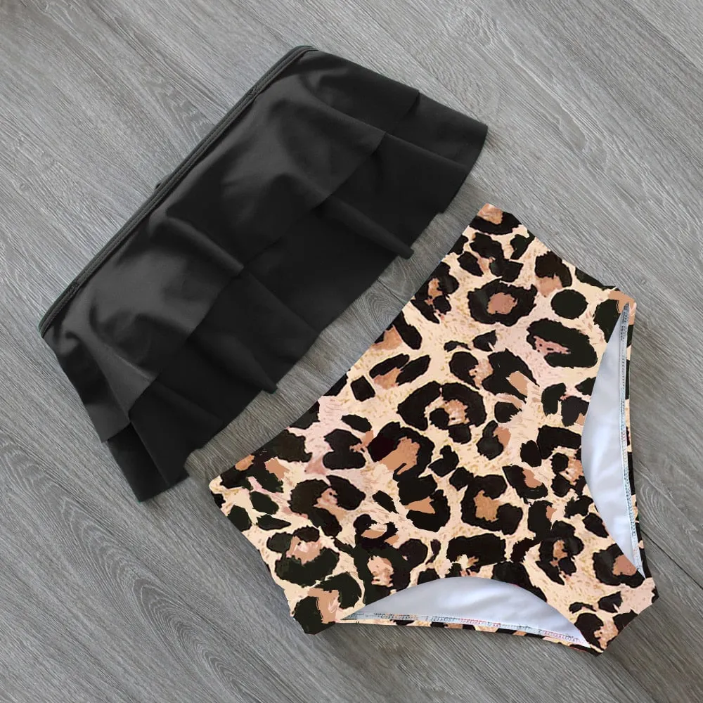 2021 New Sexy Bikinis Women Swimsuit High Waist Bathing Suit Print Floral Swimwear Push Up Bikini Set Vintage Beach Wear Biquini