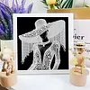 Lady Special Shape Partial Drill Dimond Art Paintings with Plastic Frame 17x17cm