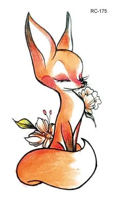 Waterproof Temporary Tattoo cute squirrel fox dog rabbit owl Cat animal fake tatto stickers flash tatoo for kids girl women lady
