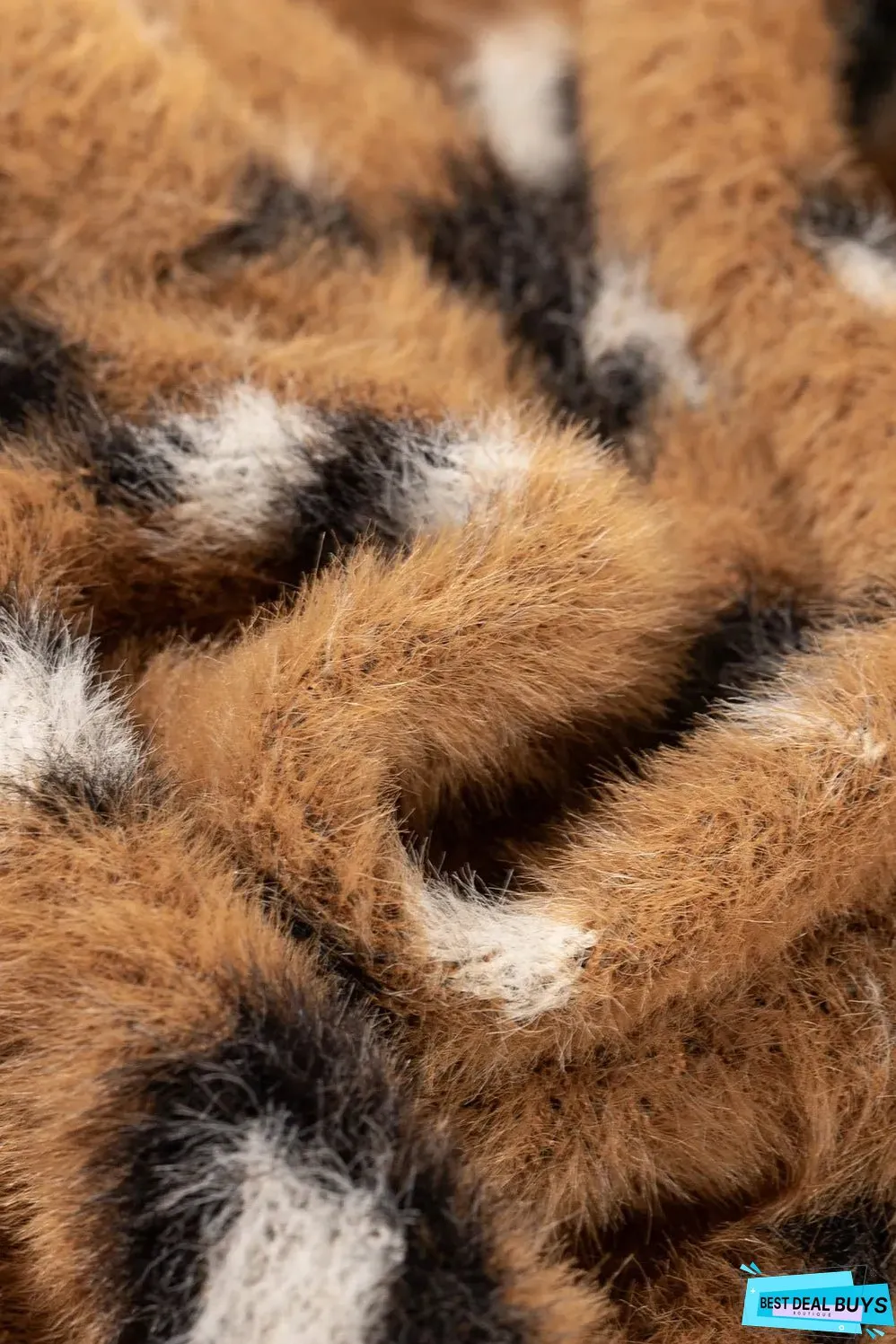 Brown Leopard Print Fur Cardigan
