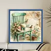 Chair Flower Hat-11CT Stamped Cross Stitch 40*40cm/15.75*15.75in