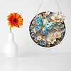 (Upgrade Size)DIY Double Sided Effect Diamond Painting Hanging Pendant Kit (Flower Butterfly)