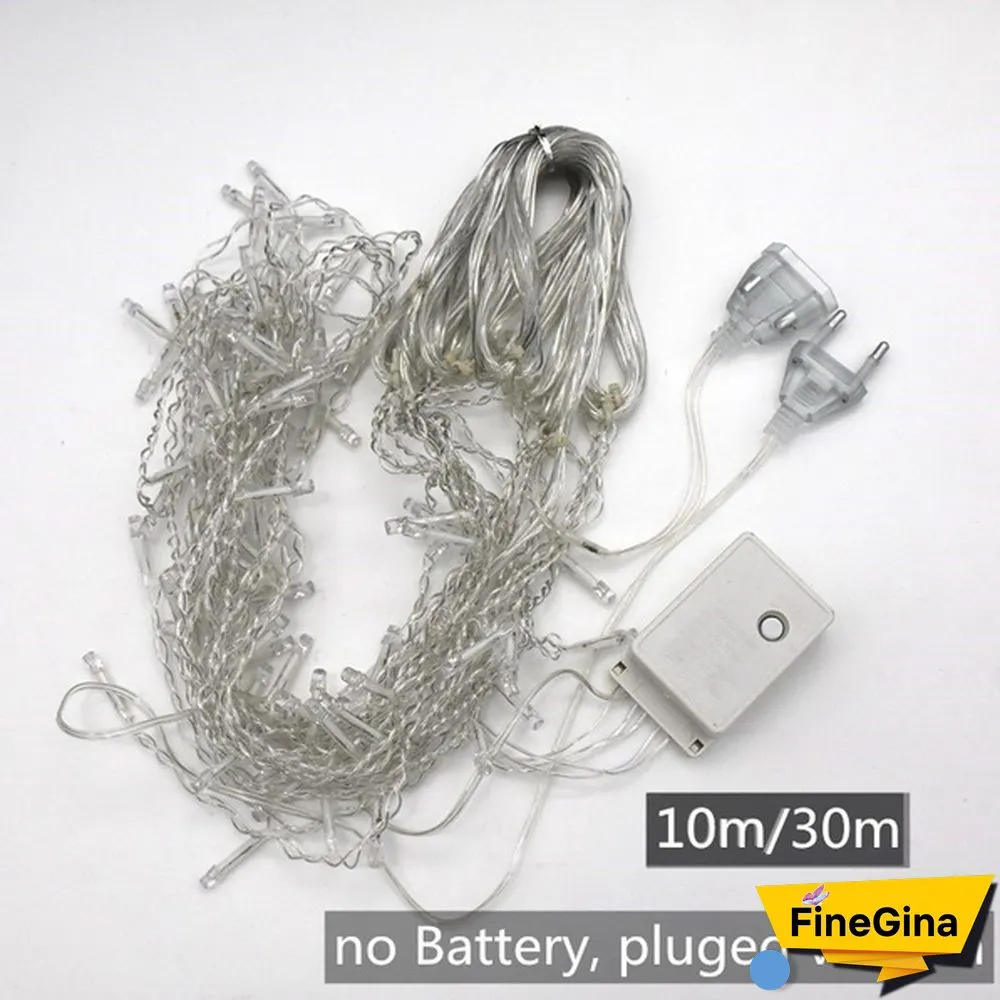 New 8 Modes Christmas Fairy Light Outdoor Waterproof AC 220V/110V 50M/20M/10M 500/200/100LED Fairy LED String Light Chirstmas String Garland For Xmas Wedding Christmas Party Holiday