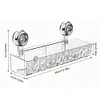 Glacier Pattern Transparent Shower Storage Rack Punch-Free Suction Cup Shelf