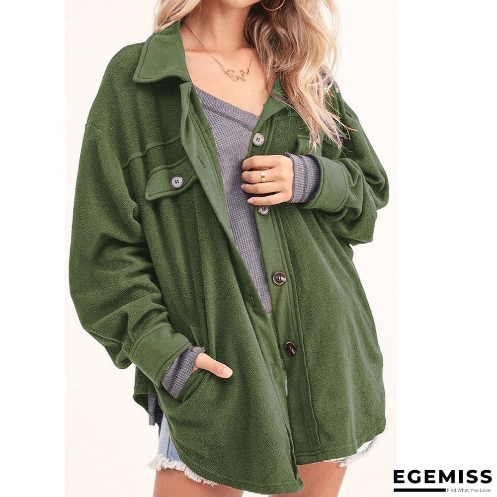 Brown Cotton Blends Plain Loosen Outerwear | EGEMISS