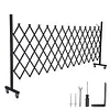 [US Local Warehouse] Retractable Outdoor Fence Expandable Barricade with Casters Free Standing Safety Barrier 0-180 Degree Rotating Folding Safety Gate Railing for Garage Home  (Dark Brown 61 in-11 Feet H-L)