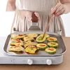 Stainless Steel Square Frying Pan/Grill Pan 304 Home Use Uncoated with Wooden Handle, Three-layer Structure with Aluminum Core, Suitable for Home and Outdoor Extra Large Flat Cooking Tray, All Stovetops