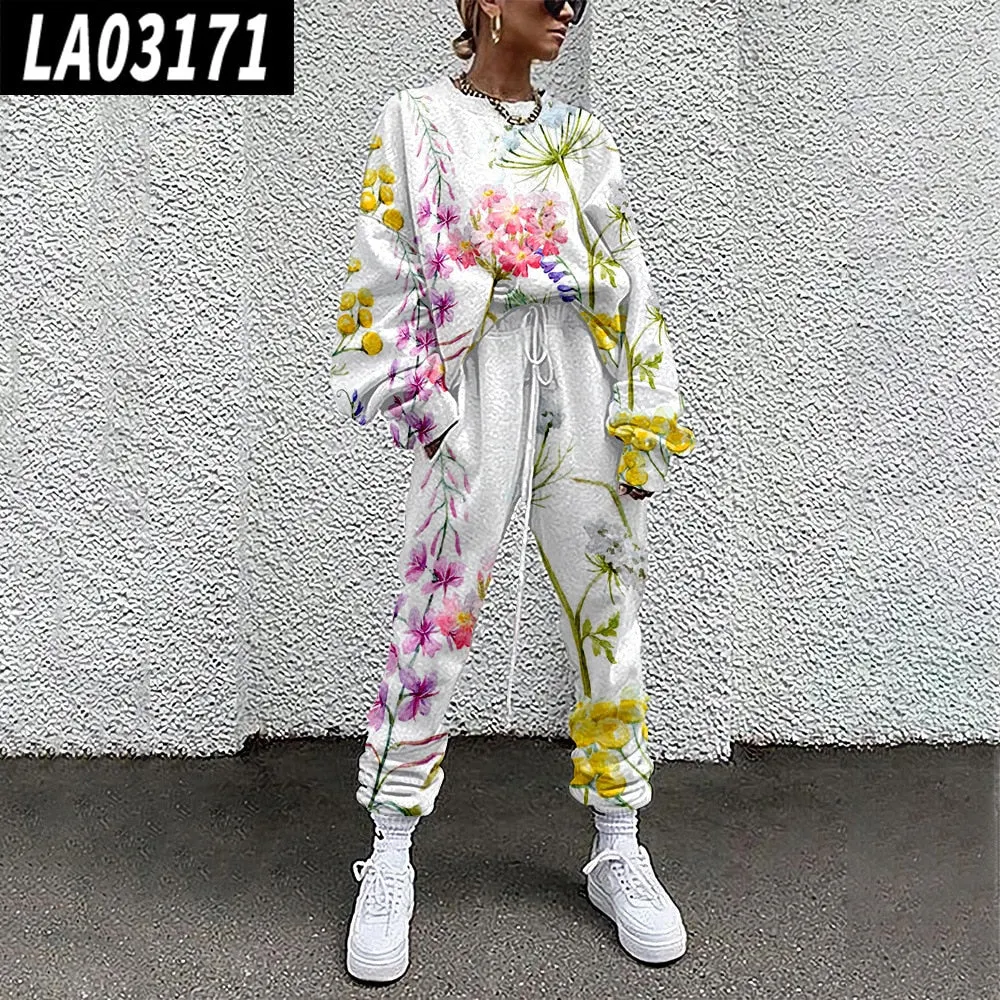 2021 New Women's Digital Printed Grass Pattern Suit Autumn and Winter Clothing