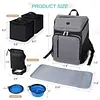 Dog Travel Bag, Weekend Pet Travel Set for Dog and Cat, Airline Approved Tote Organizer with Multi-Function Pockets (Grey)