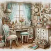 Cottage - 14CT Stamped Cross Stitch - 50*50cm