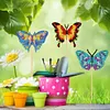 (US Local)6Pcs Diamond Painting Kits Garden Stakes Diamond Art Kits (Butterfly A)