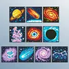 10pcs Universe DIY Mini Round Diamond Painting Set 13x13cm