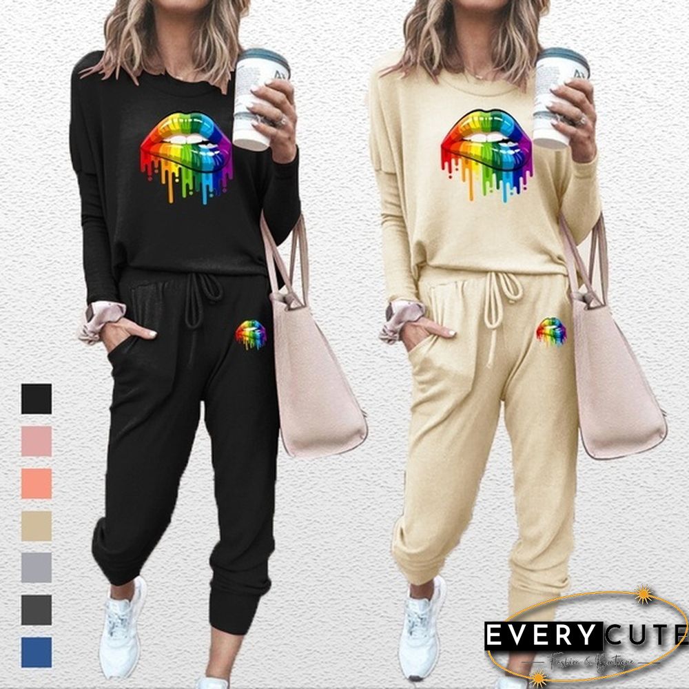 Women Fashion Two Piece Outfit Sport Sets Womens Sportswear Jogging Suits S-2Xl