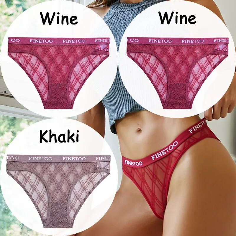 Billionm Lace Panties Women's Underwear Perspective Sexy Panties Female Underpanties Mesh Briefs Girls Intimates Lingerie M-XXL