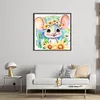 >SALE<Full Embroidery Eco-cotton Thread 11CT Printed Zodiac Rat Cross Stitch 40x40cm