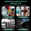 15pcs Electric Wrench Sleeve Head with Portable Storage Case 8-32mm Black Finish