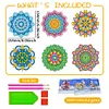 6 PCS Gem Art DIY Craft Kits Mandala Diamond Painting Window Stickers Kit