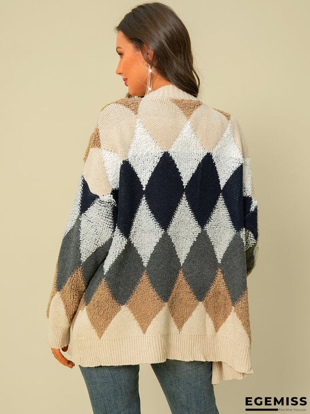 Knitted Jacquard Long Sleeve Outerwear | EGEMISS