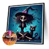 Halloween Skeleton Witch-Full Square Diamond Painting(35*35CM)