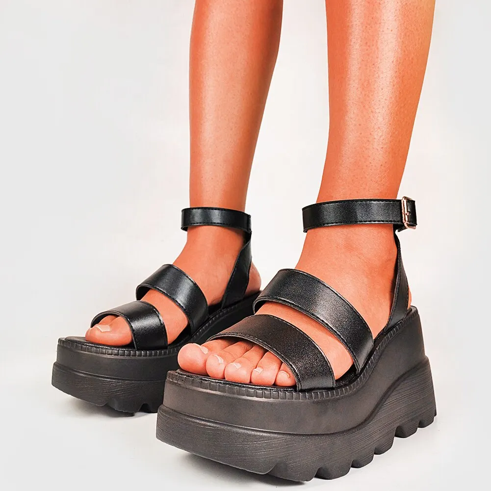 2021 Sale  Gothic Style Casual Cosy Wedges High Heels Platform Leisure Summer Sandals Women Shoes Big Size 43