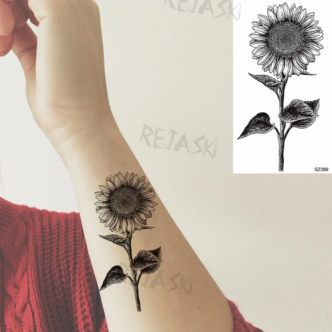 Small Henna Lotus Sexy Back Temporary Tattoos For Women Adult Feather Dandelion Fake Tattoo Body Art Waterproof Tatoos Sticker
