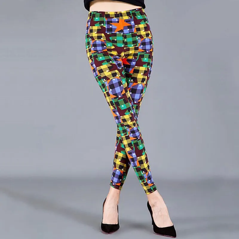 CUHAKCI Women's Sports Pants Fitness Gym Legging Print Running Sexy Elastic Workout Leggins Pus Size Trousers