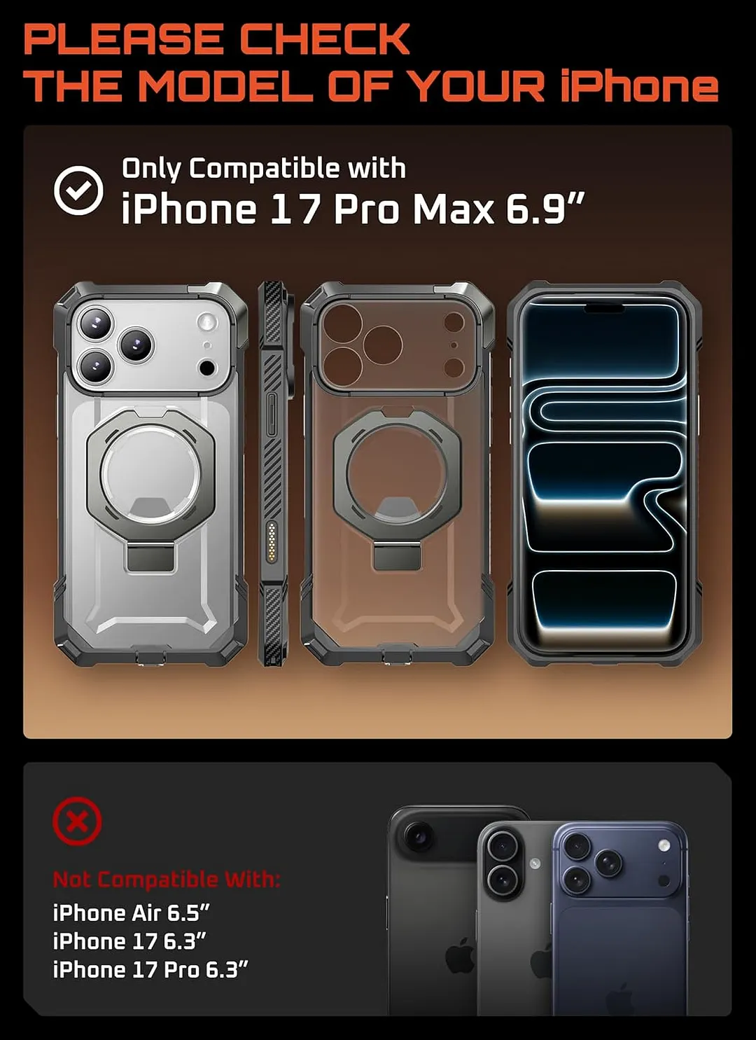 Compatible with iPhone 17 Pro Max Case with Kickstand (Unicorn Beetle Grip), [Camera Control Cover] [MagSafe Compatible] [Military-Grade Drop Protection] Heavy Duty Magnetic Phone Case