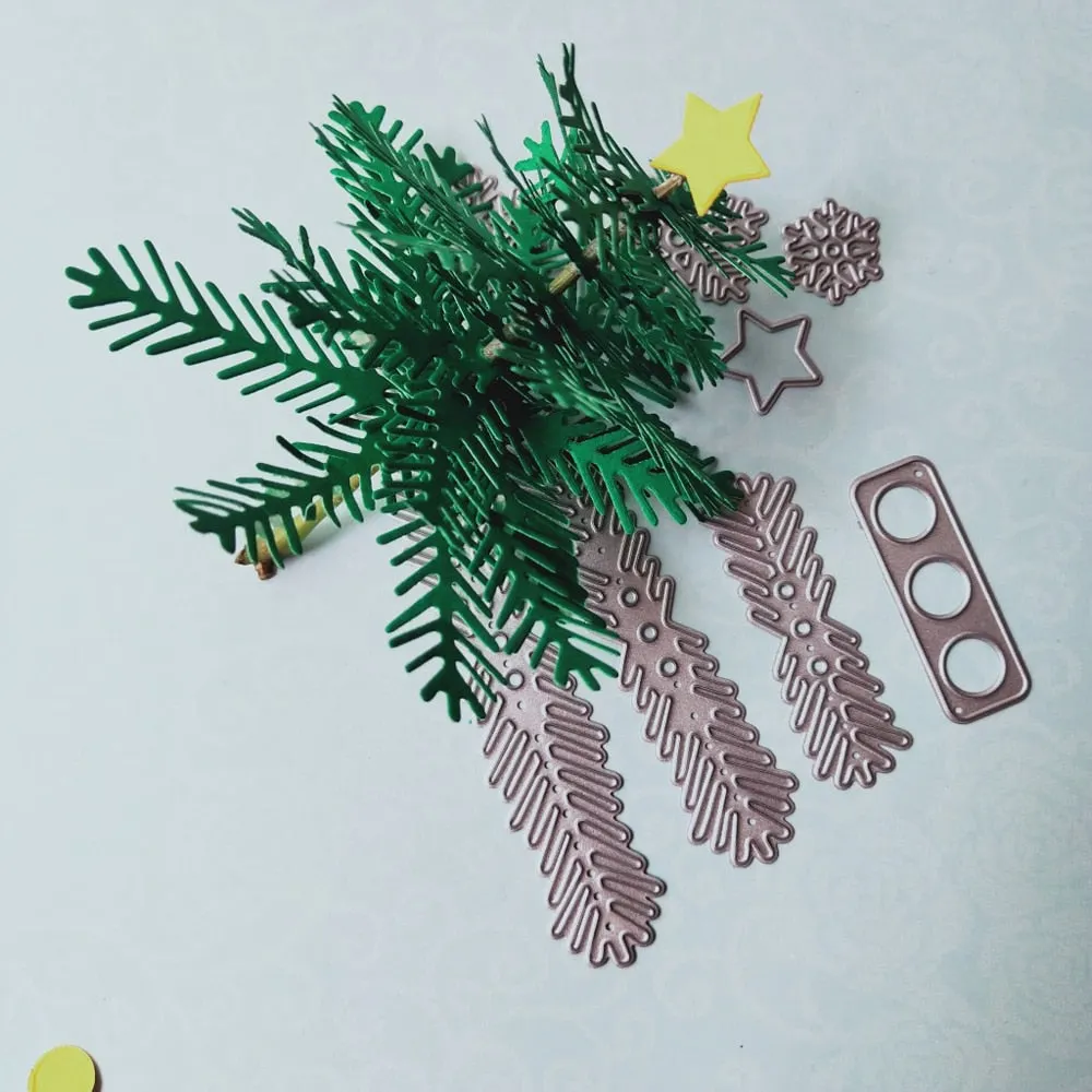 Christmas tree leaf cutting mould cutting knife mould scrapbook mould metal embossing stamp and business card printing mould DIY