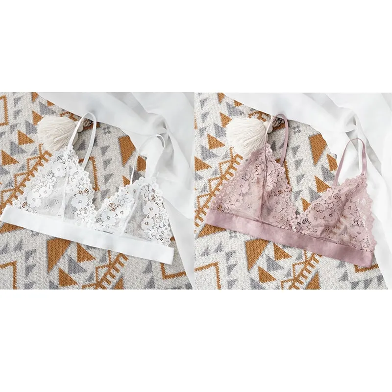 1/2 Pcs Sexy Bra For Woman Lace Thin Underwear Female Unlined Transparent Bras For Women Lace Sexy Lingerie Bralette 2021