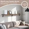 [US Local Warehouse] 5 Tier Floating Shelves 72.05x11.81x7.87in Wall Mounted Hanging Shelf with Metal Bracket for Living Room Kitchen Bathroom Home Storage