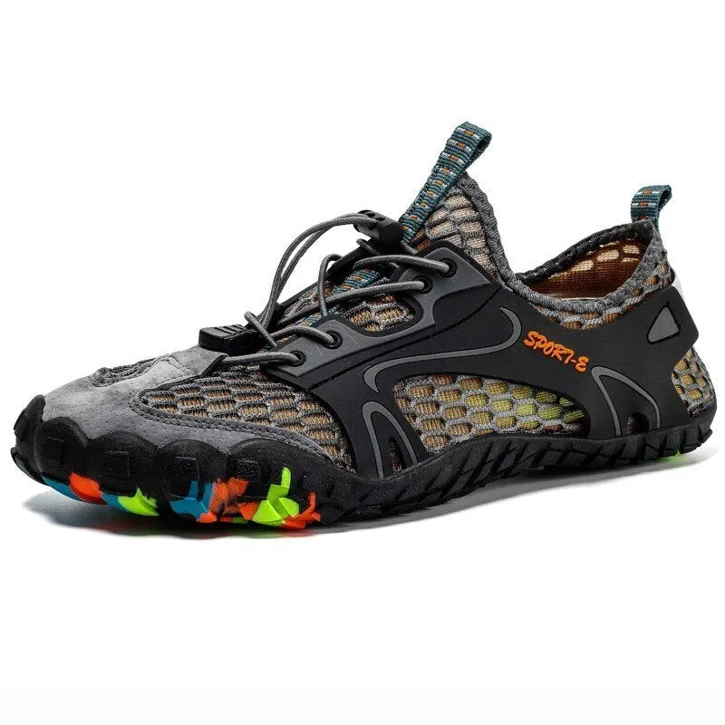 VEAMORS Outdoor Sneakers Non-slip Hiking Shoes For Men Women Walking Trekking Sneakers Unisex Breathable Mesh Upstream Shoes