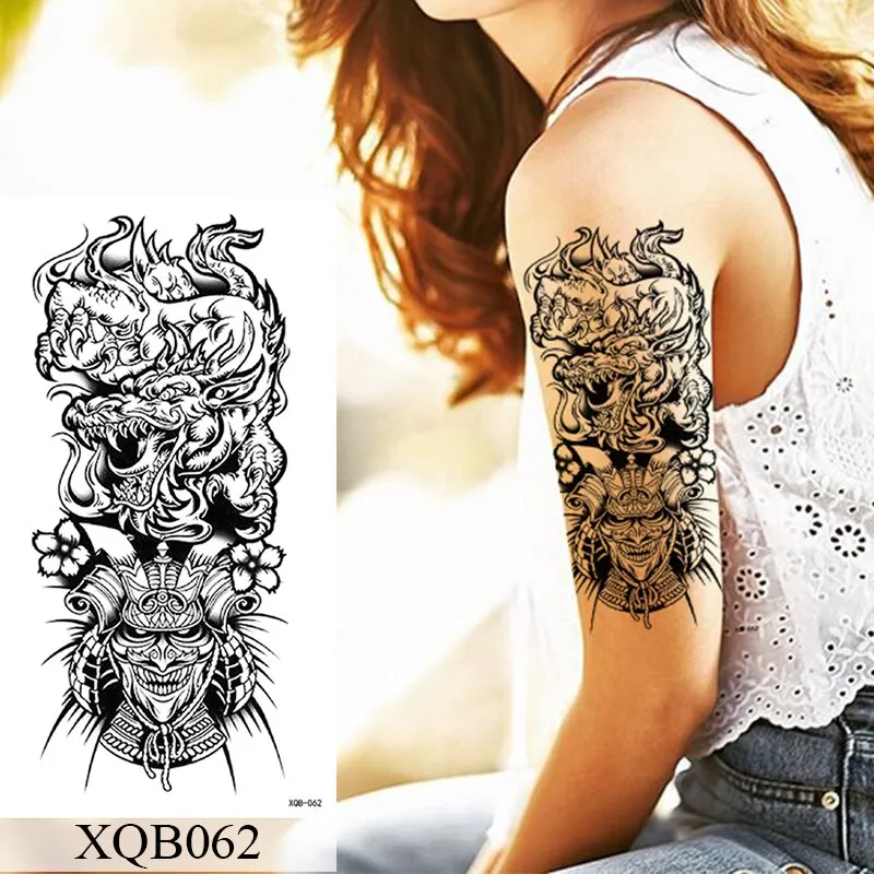 Waterproof Temporary Tattoo Sticker Old School Rose Lotus Flash Tattoos Flower Lace Body Art Arm Fake Tatoo Women Men