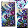 Diamond Painting -DIY Round Drill Green Mountain Flowers(40x70cm)