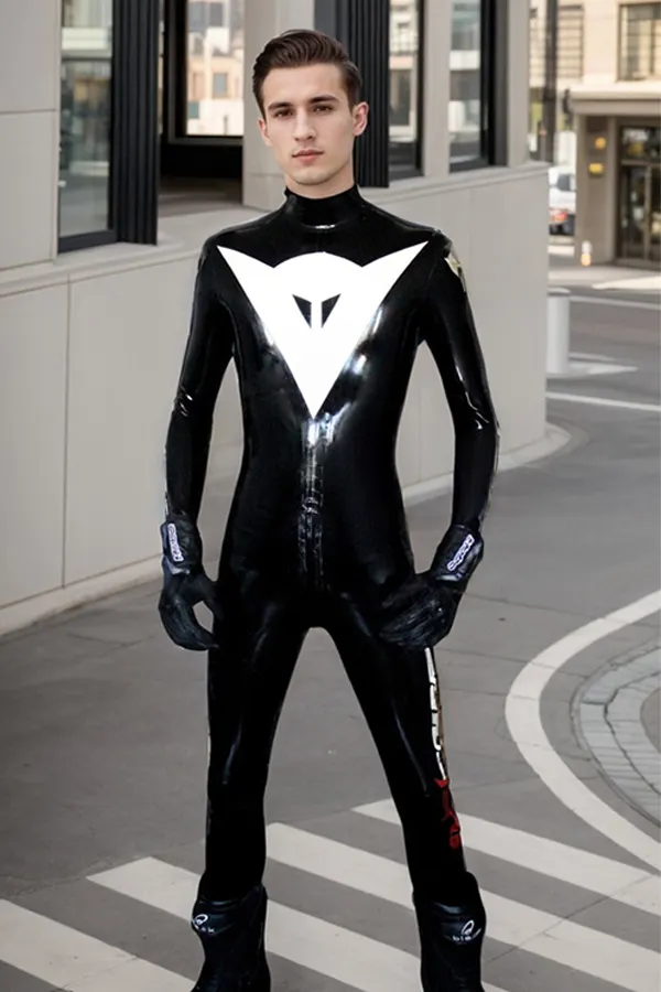 Man Moto Racing Biker Latex Catsuits 