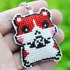 Hamster - Counted Bead Embroidery - Keychain