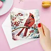 6Pcs Diamond Painting Cardinal Greeting Cards Christmas Cards