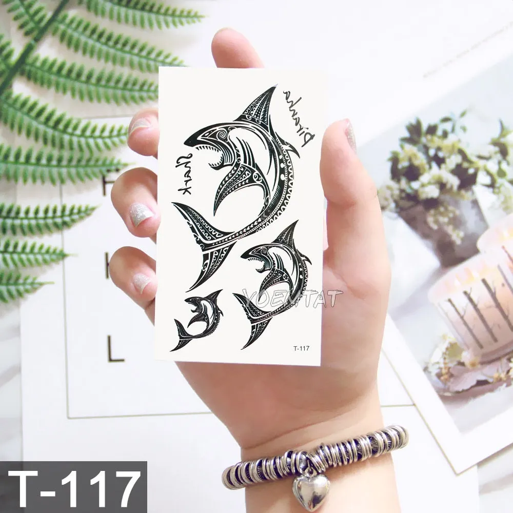Waterproof Temporary Tattoo Sticker Cute Watercolor Cartoon Design Children Lamp Water Transfer Tatto Marine Man Girl Fake Tatoo
