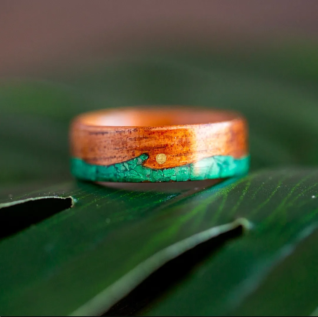 (In Stock) Koa & Malachite Waves 8mm