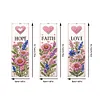 3Pcs Special Shaped Blessing Flowers DIY Diamond Painting Bookmark Making Kit
