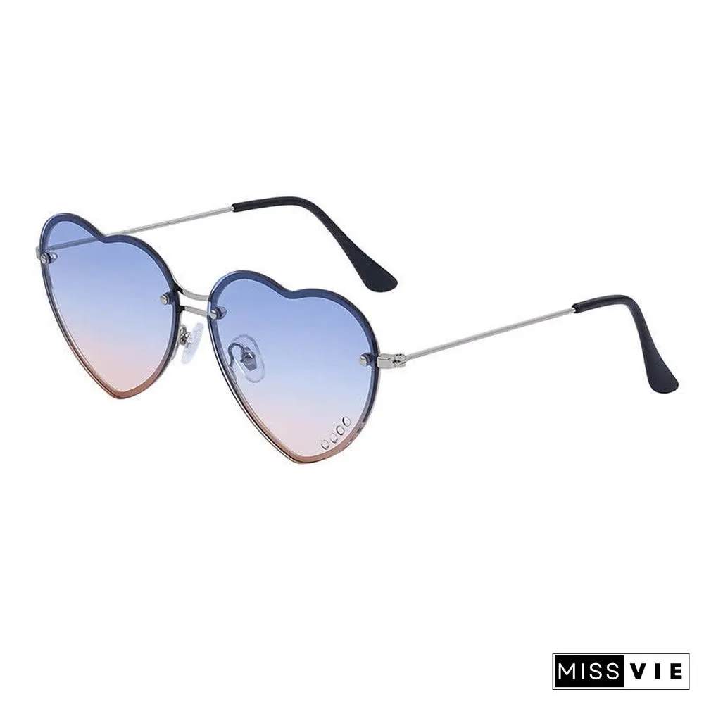 Love Heart Design Gradient Color Sunglasses